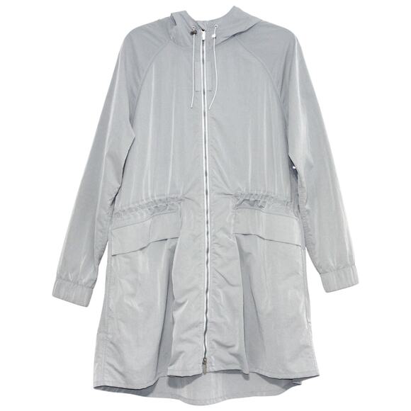 Lululemon Rare Grey Long Windbreaker Jacket Rain Jacket Size 10 - Picture 6 of 15